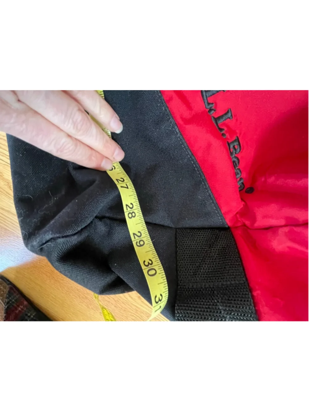 L.L. Bean Red Black Large Duffel Bag Travel Gym Camp